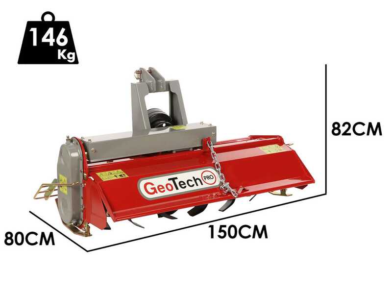 GeoTech Pro LRT 125 - Fraise rotative pour tracteur s&eacute;rie l&eacute;g&egrave;re - D&eacute;port manuel