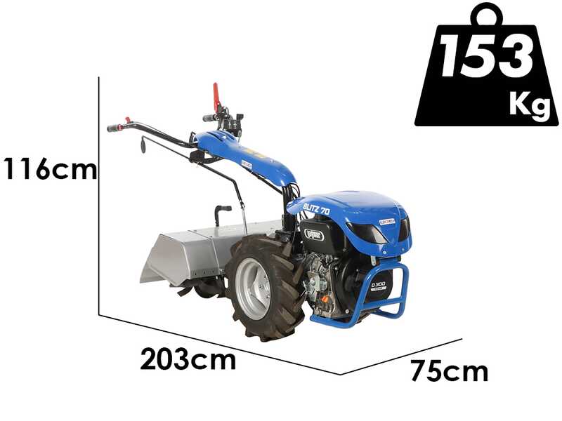EuroMech BLITZ 70 - Motoculteur diesel - Moteur Yagmur D300 - 7 CV