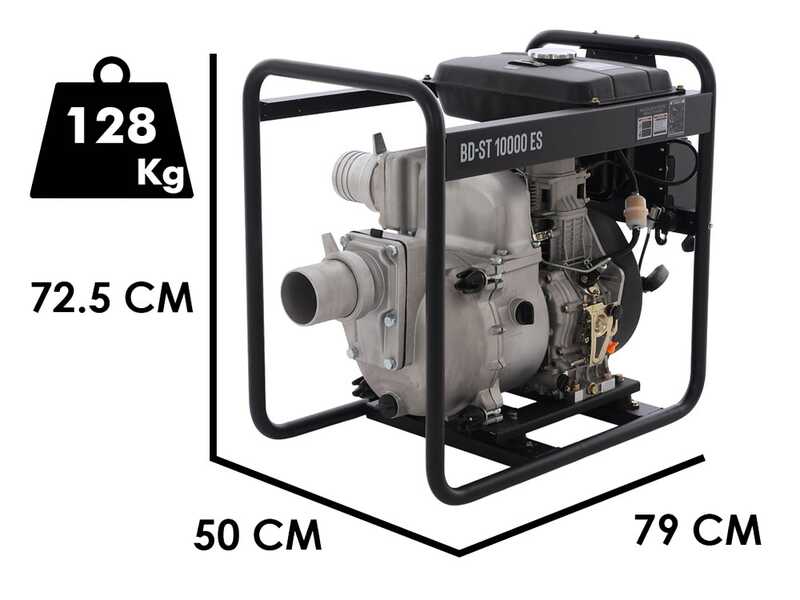BlackStone BD-ST 10000ES - Motopompe diesel pour eaux charg&eacute;es - Raccords 100 mm