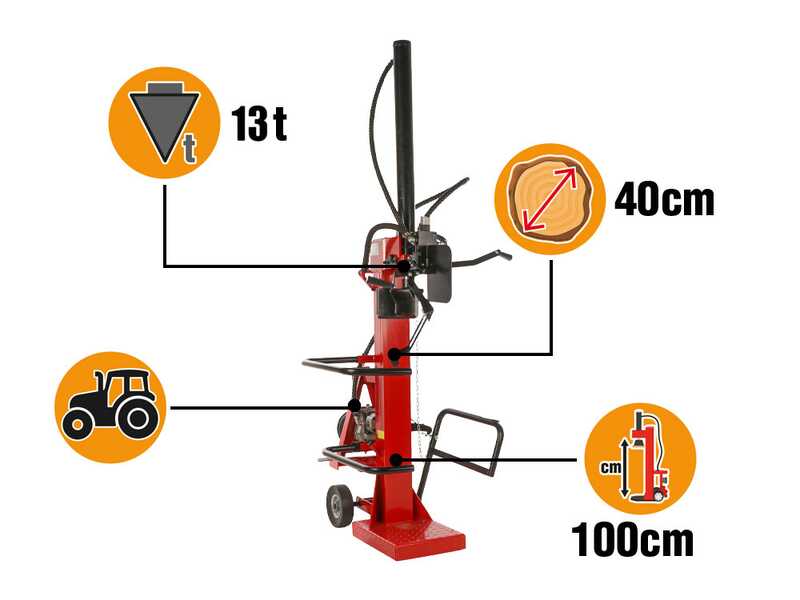 GeoTech Pro LSP 13-100 VT - Fendeuse &agrave; bois pour tracteur - Verticale