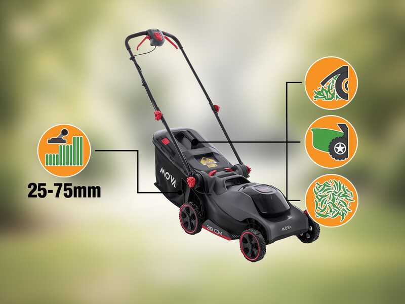 MOVA GL415 - Tondeuse &agrave; gazon &agrave; batterie - 40 V 4 Ah - Coupe 38 cm