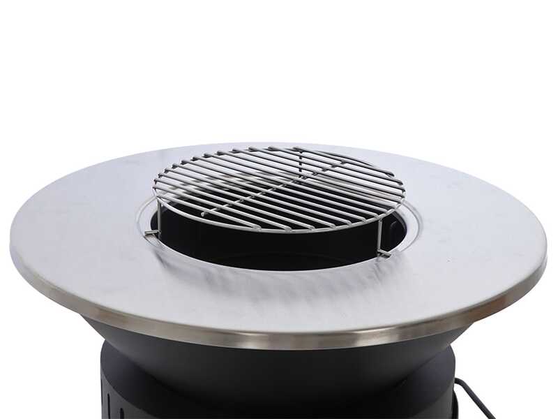 Royal Food FOL-3400 - Barbecue &agrave; bois et &agrave; charbon - Plancha et grille en acier inox
