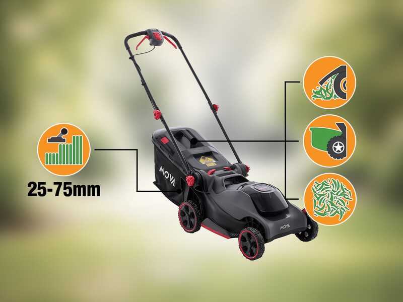 MOVA GL417 - Tondeuse &agrave; gazon &agrave; batterie - 40 V 4 Ah - Coupe 43 cm