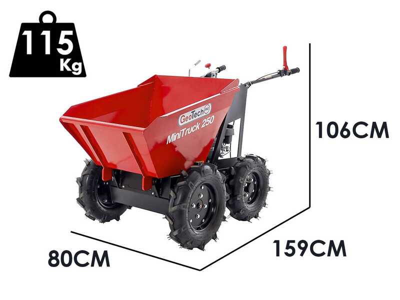 GeoTech Pro MiniTruck 250 - Brouette motoris&eacute;e 4x4 avec moteur Loncin LC1P65FE-2