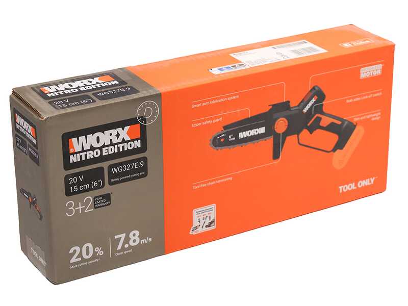 Worx WG327E.9 - &Eacute;lagueuse sur batterie - 20 V - SANS BATTERIE NI CHARGEUR