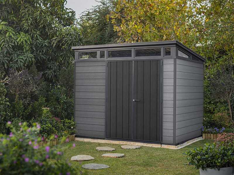 Keter Cortina 9x7 - Abri de jardin - Avec porte &agrave; double battant - 277 &times; 218 &times; 226 cm