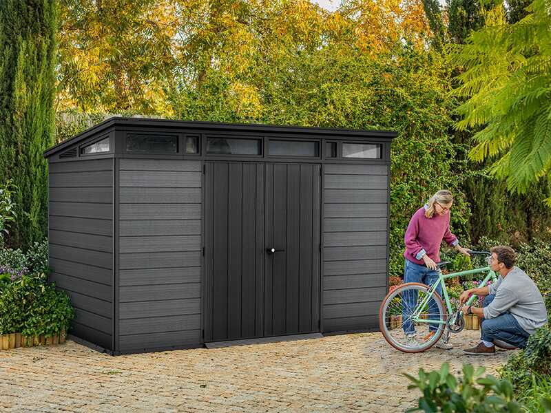 Keter Cortina 11 x 7 - Abri de jardin - Avec porte &agrave; double battant - 340 &times; 218 &times; 226 cm