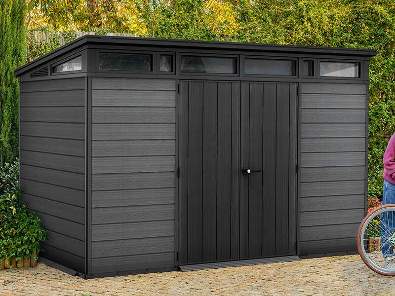 Keter Cortina 11 x 7 - Abri de jardin - Avec porte &agrave; double battant - 340 &times; 218 &times; 226 cm