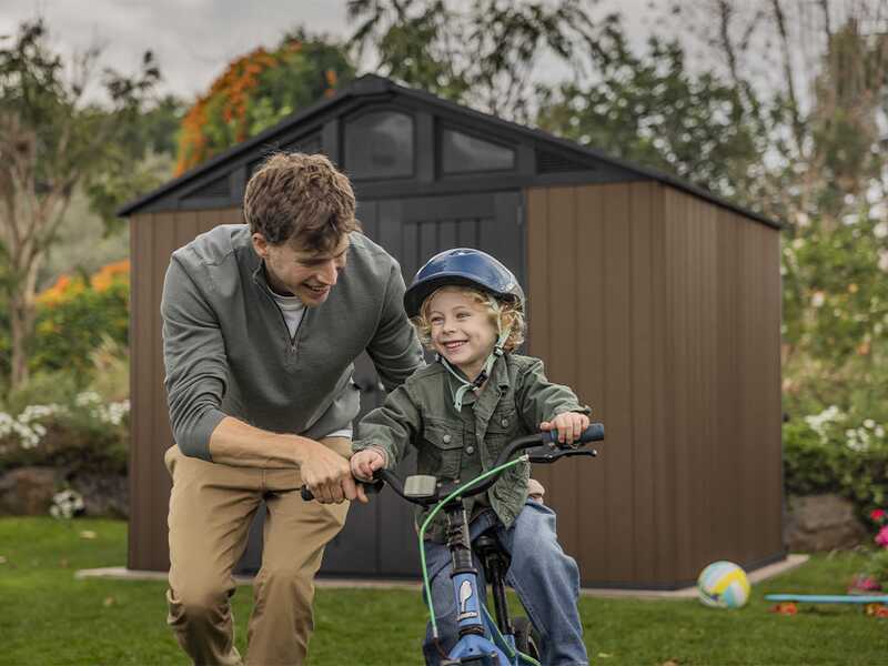 Keter Stronghold 10x8 - Abri de jardin - Avec porte &agrave; double battant - 305 &times; 243 &times; 251 cm