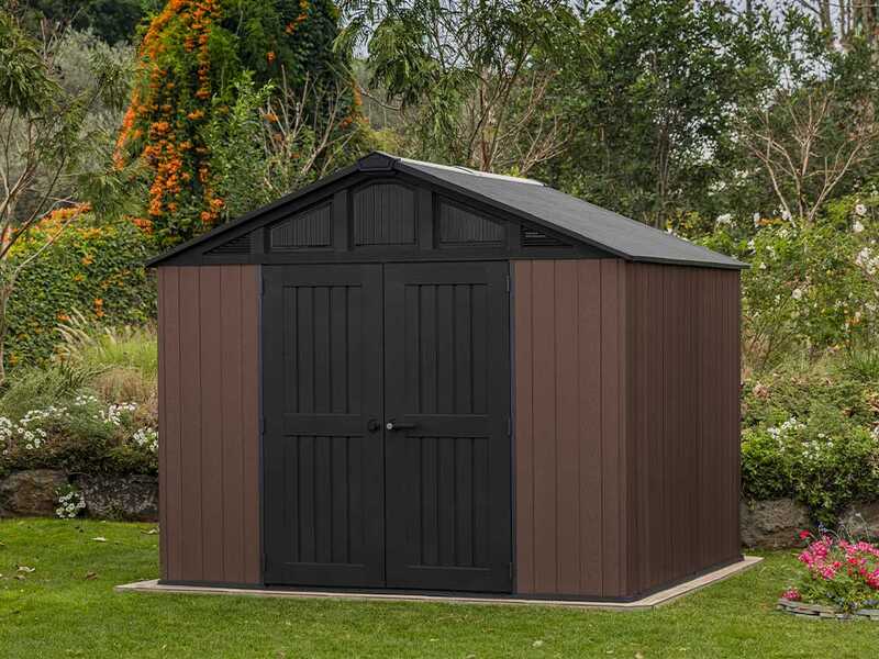 Keter Stronghold 10x8 - Abri de jardin - Avec porte &agrave; double battant - 305 &times; 243 &times; 251 cm