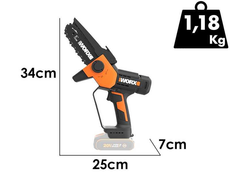 Worx WG326E.9 - &Eacute;lagueuse sur batterie - 20 V - SANS BATTERIE NI CHARGEUR