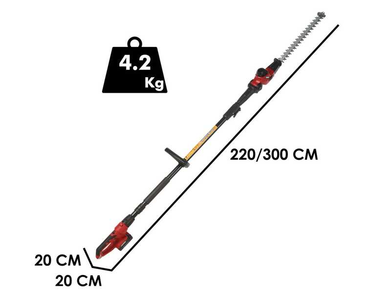 Geotech X-Line PH-20V - Taille-haie sur perche &agrave; batterie - SANS BATTERIE NI CHARGEUR