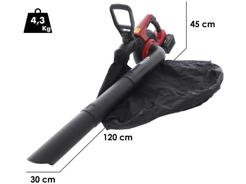 GeoTech X-Line BV-40V - Souffleur-aspirateur &agrave; batterie - 2 &times; 20 V 4 Ah