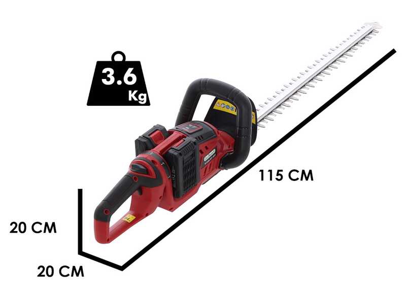 GeoTech X-Line HT-40V - Taille-haie &agrave; batterie - 40 V - 2 &times; 20 V 5 Ah