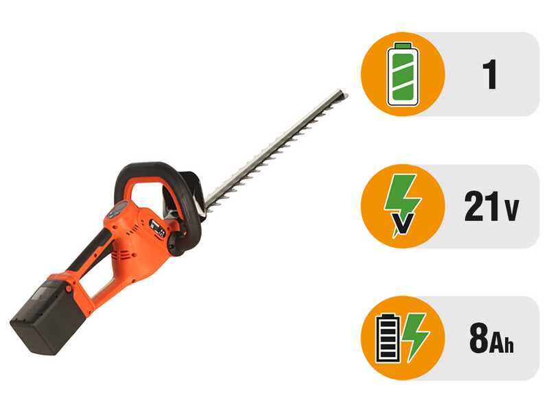Stocker 632 - Taille-haie &agrave; batterie 21 V/8 Ah - Lamier de 50 cm