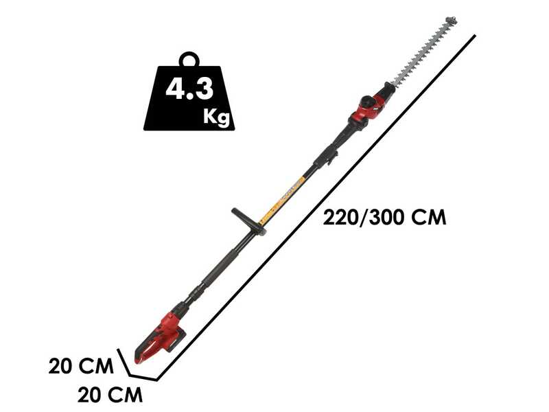 Geotech X-Line PH-20V - Taille-haie sur perche &agrave; batterie - 20 V 4 Ah