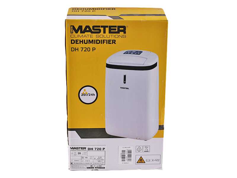 Master DH 720 &ndash; D&eacute;shumidificateur &agrave; condensation &ndash; 20 L/24 h &ndash; 390 W &ndash; Pour surfaces jusqu&rsquo;&agrave; 50 m&sup3;