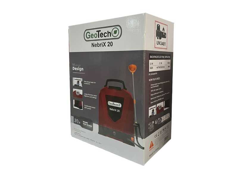 GeoTech NEBRIX 20 - Pompe de pulv&eacute;risation &eacute;lectrique &agrave; batterie - 20 litres - 12 V 8 Ah