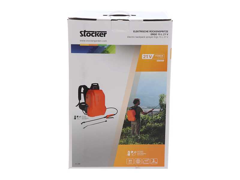 Stocker Ergo 15 L - Pulv&eacute;risateur dorsal &agrave; batterie - 21 V - SANS BATTERIE NI CHARGEUR
