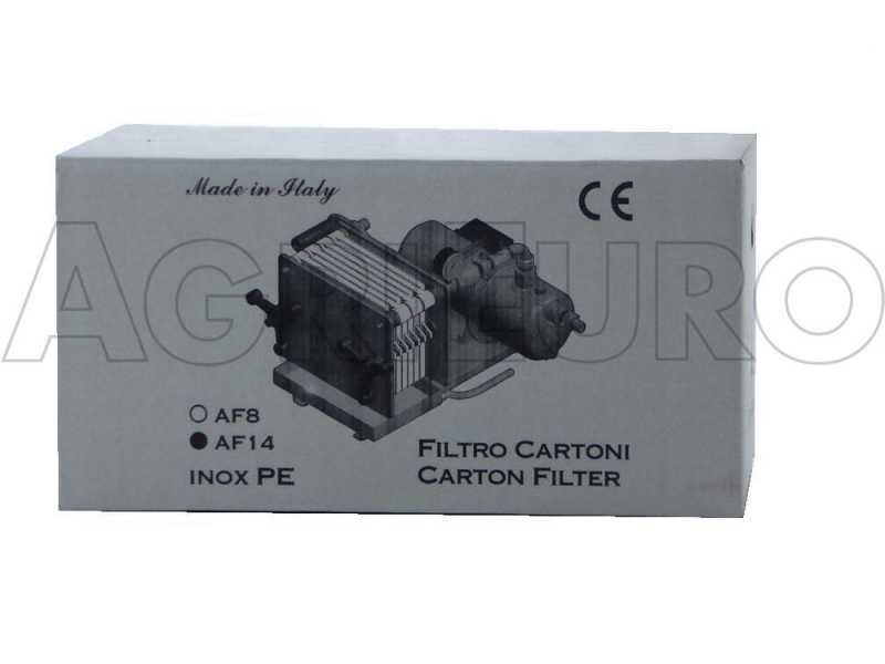 Top Line AF14 - Filtre &agrave; plaques et cartons 20x20 AF14 - pompe oenologique-ch&acirc;ssis/pompe en acier INOX