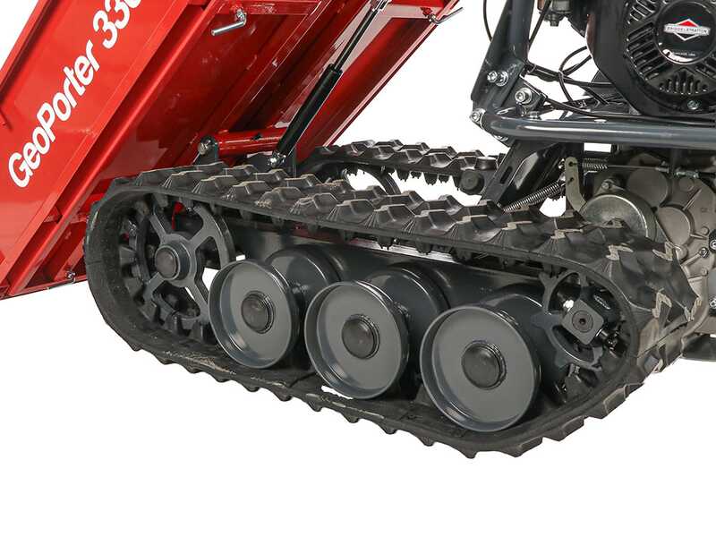 GeoTech Pro GeoPorter 330E B&amp;S - Brouette motoris&eacute;e avec benne extensible - 6 galets - 300 kg