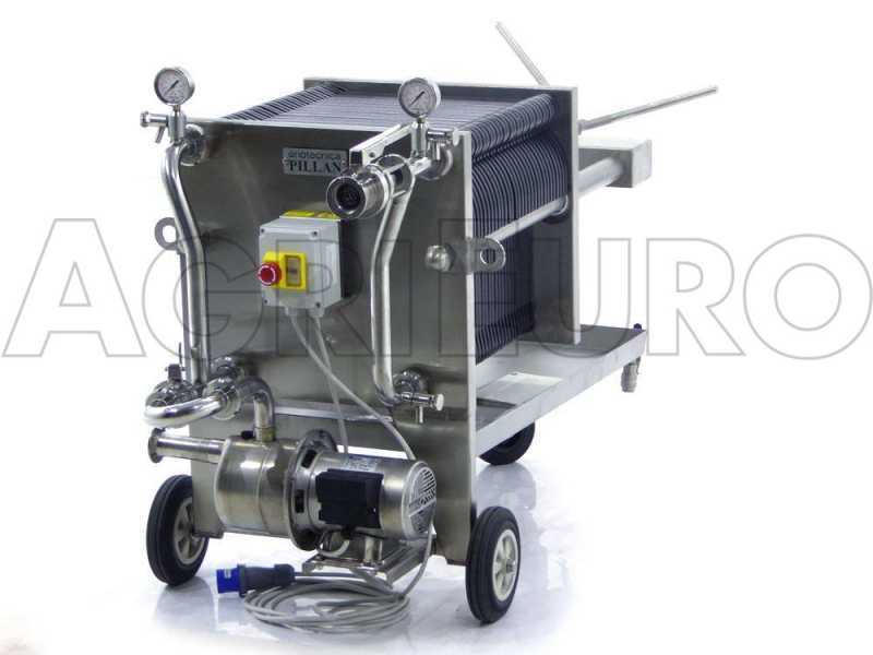 Enotecnica Pillan FC43 - Filtre &agrave; plaques professionnel FC43 de 30 cartons 40x40 cm - ch&acirc;ssis/pompe acier INOX