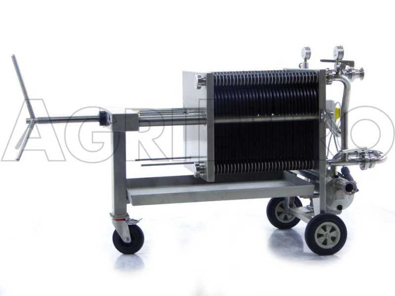 Enotecnica Pillan FC43 - Filtre &agrave; plaques professionnel FC43 de 30 cartons 40x40 cm - ch&acirc;ssis/pompe acier INOX
