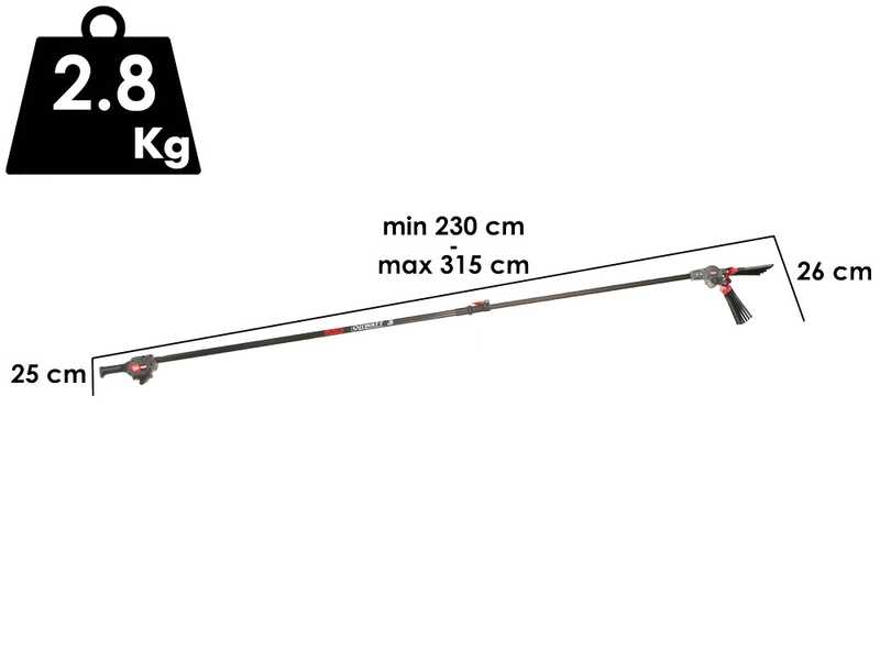 Lisam Oliwatt 3 - Peigne vibreur &eacute;lectrique &agrave; batterie - Perche t&eacute;lescopique de 230 &agrave; 325 cm - SANS BATTERIE NI CHARGEUR