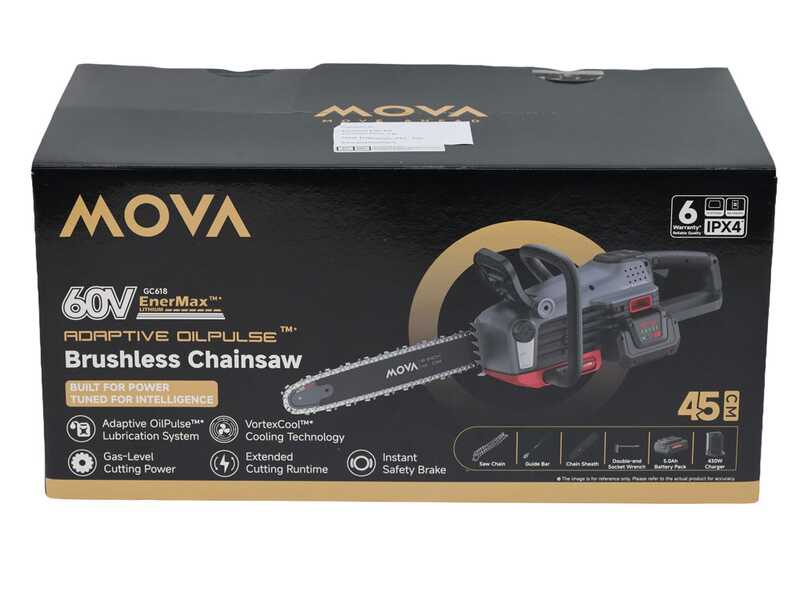 MOVA GC618 - Tron&ccedil;onneuse &agrave; batterie 60 V 5 Ah - Guide de 45 cm