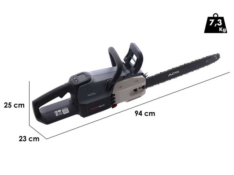 MOVA GC618 - Tron&ccedil;onneuse &agrave; batterie 60 V 5 Ah - Guide de 45 cm
