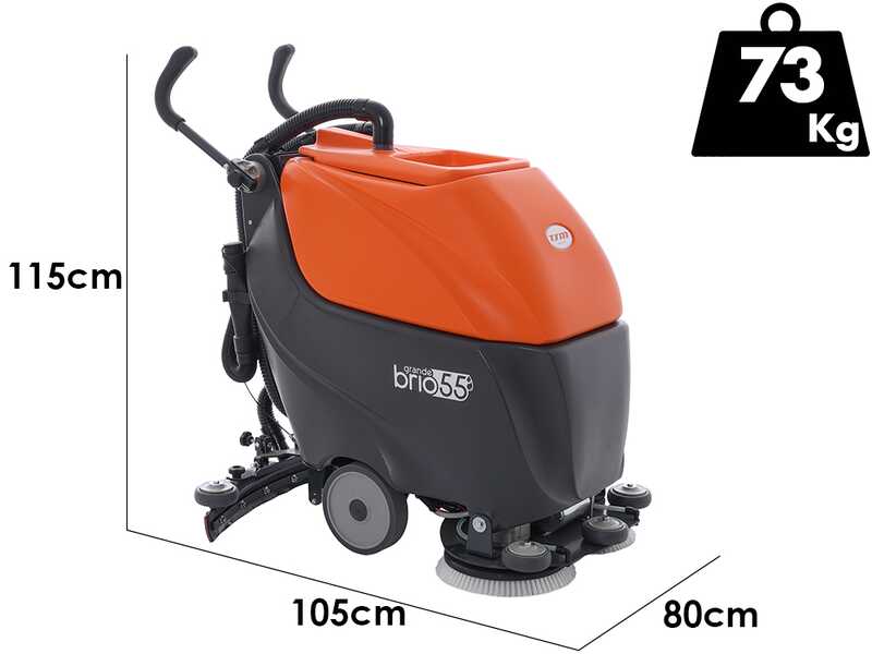 TSM Grande Brio 55 B - Autolaveuse sans fil - 3 en 1 : lave, s&egrave;che et aspire - SANS BATTERIE NI CHARGEUR