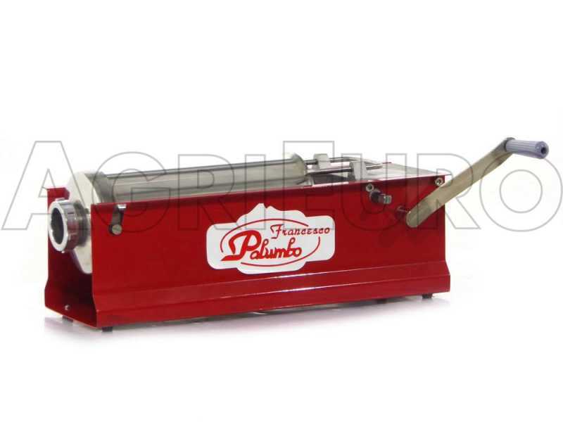 Poussoir &agrave; saucisse manuel de table rouge Palumbo Pavi - Double vitesse - Capacit&eacute; 5 Kg