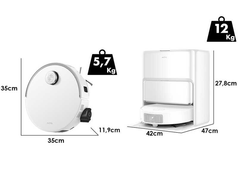 MOVA Z60 Ultra Roller autonome - Robot aspirateur et laveur de sols - Station automatique - Puissance d'aspiration 26 000 Pa