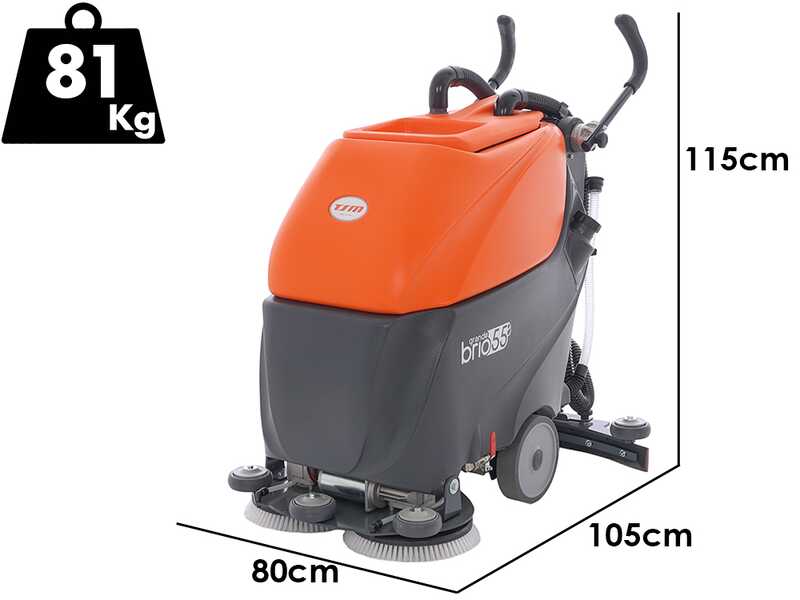 TSM Grande Brio 55 BT - Autolaveuse &agrave; batterie - 3 en 1 : lave, s&egrave;che et aspire - SANS BATTERIE NI CHARGEUR