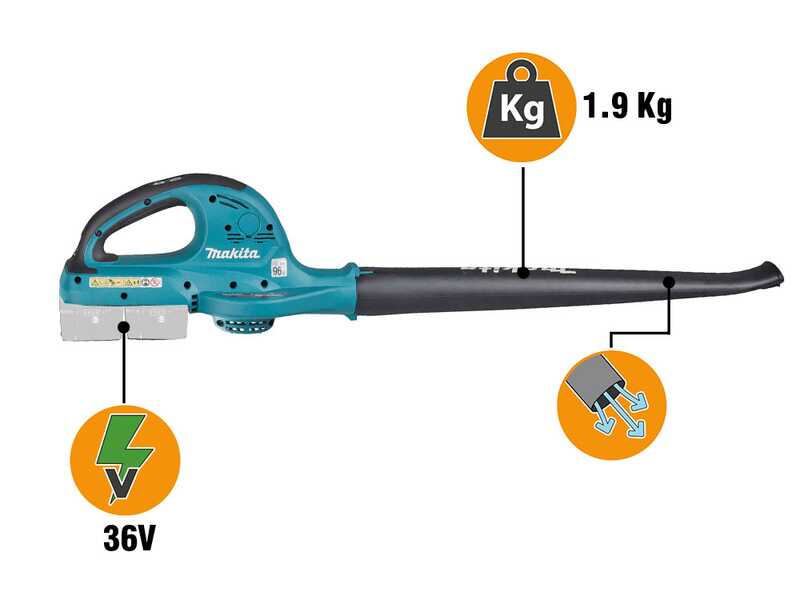 Makita DUB361Z - Souffleur de feuilles &agrave; batterie - 36 V - SANS BATTERIE NI CHARGEUR