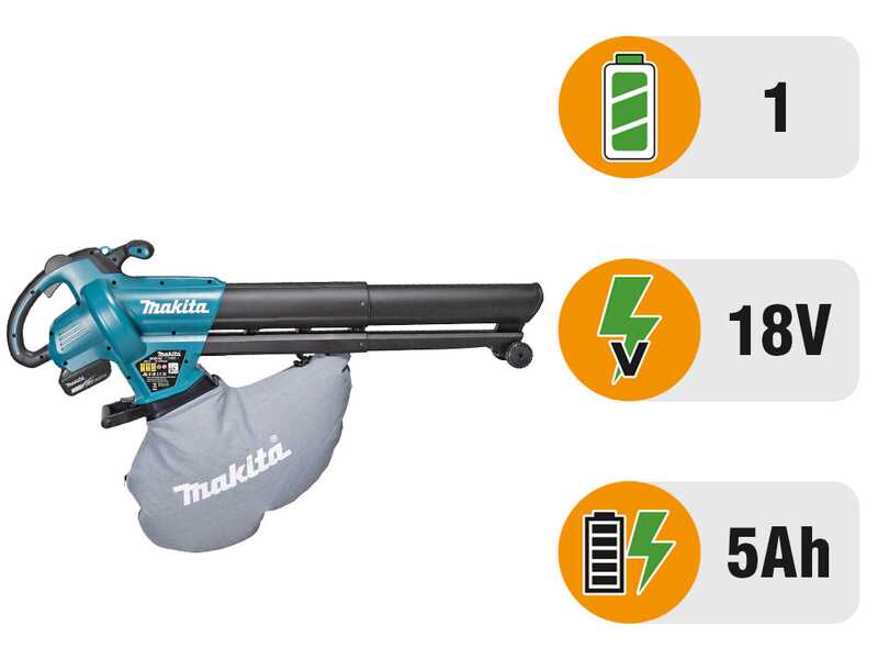Makita DUB187Z - Souffleur aspirateur &agrave; feuilles sur batterie - 18 V 5 Ah