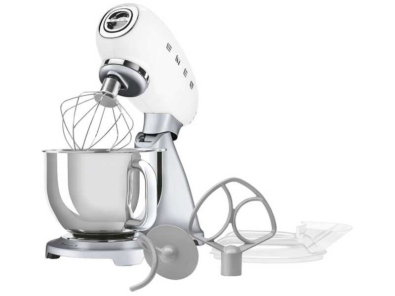 Smeg SMF04WHEU Blanc - Batteur m&eacute;langeur plan&eacute;taire - Cuve inox de 4,8 litres