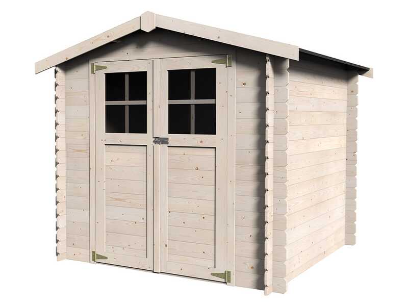 D&eacute;cor et Jardin Milovic - Abri de jardin en bois - Avec fen&ecirc;tres frontales - 209 &times; 209 &times; 203 cm