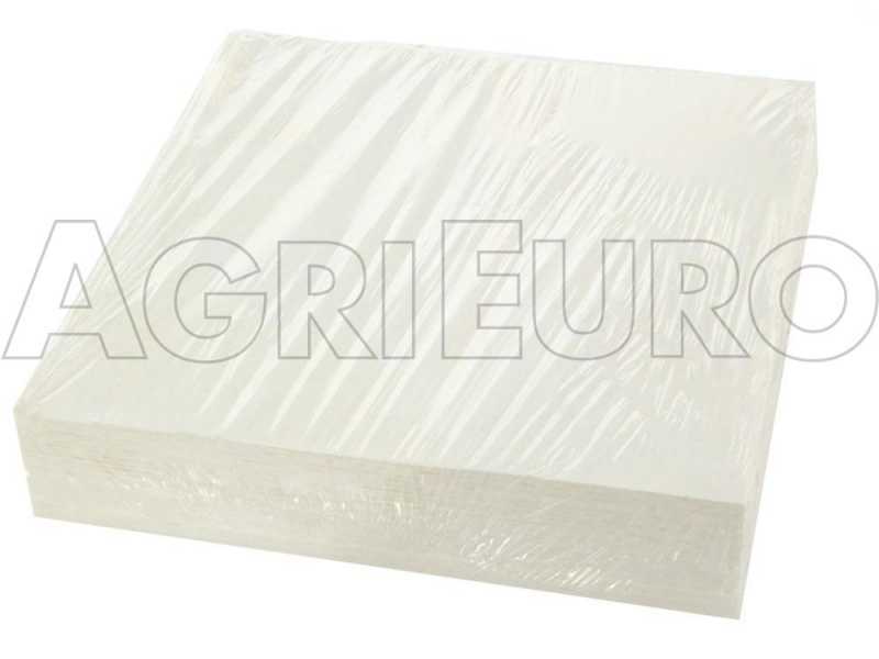 N. 25 cartons filtrants AgriEuro 40x40 cm non perfor&eacute;s pour filtres &agrave; plaques vin Type 14