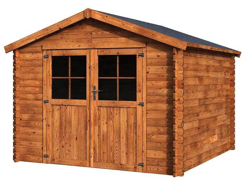 D&eacute;cor et Jardin Valodeal marron - Abri de jardin en bois - Avec fen&ecirc;tres frontales - 298 &times; 298 &times; 245 cm