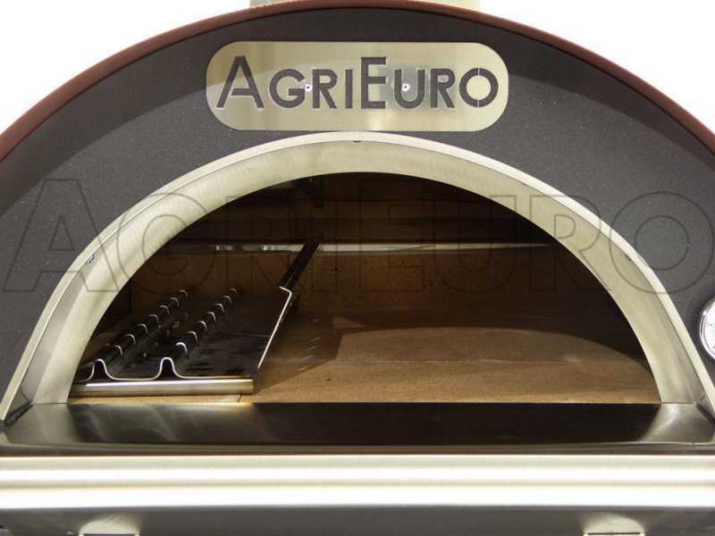 AgriEuro Cibus - Four &agrave; bois d'ext&eacute;rieur pour pizza Red 60x60 - En acier vernis