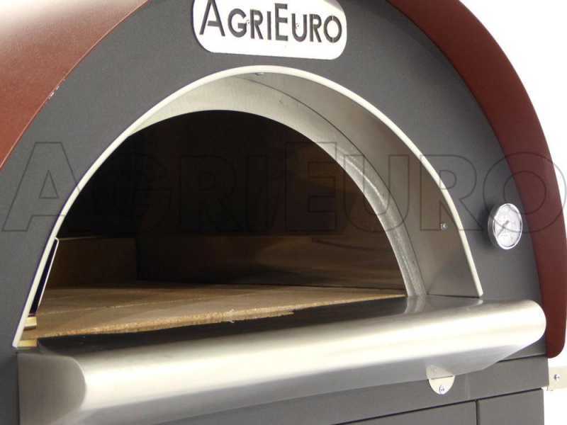 AgriEuro Cibus Red - Four &agrave; bois pour pizza d'ext&eacute;rieur 80x60 - En acier peint