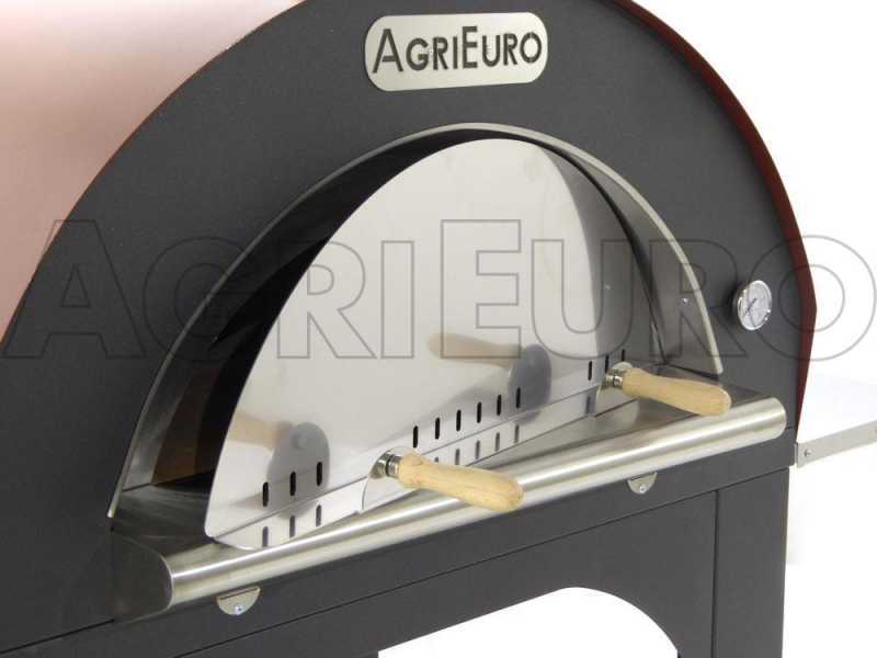AgriEuro Cibus Red - Four &agrave; bois pour pizza ext&eacute;rieur 100x80 - En acier verni