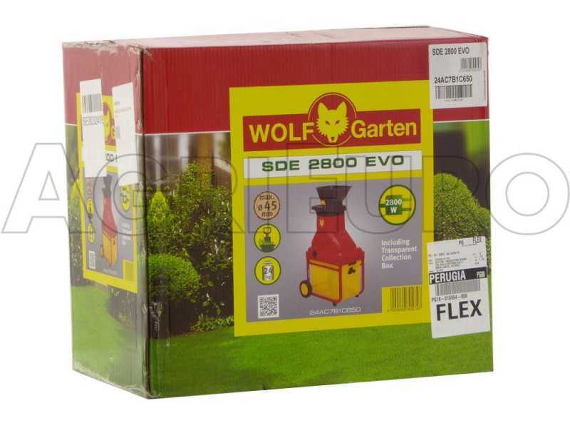 WOLF Garten SDE 2800 EVO - Broyeur &eacute;lectrique - Couteaux r&eacute;versibles et bac de ramassage