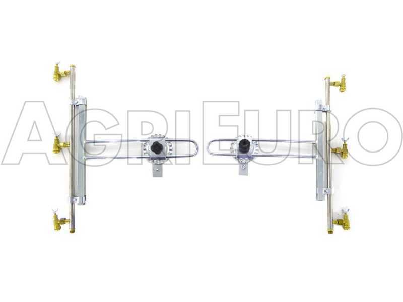 Couple de rampes inox de d&eacute;sherbage avec Jets papillon laiton 3+3 &eacute;quip&eacute; de supports INOX
