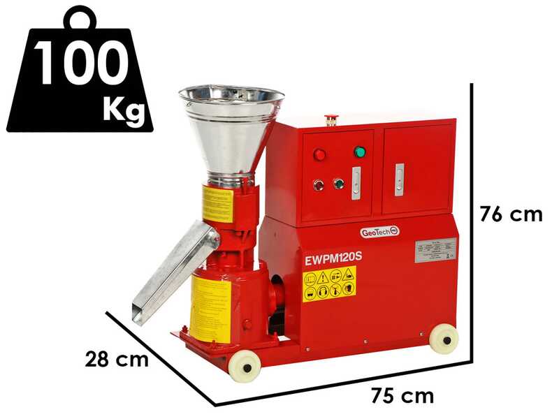 GeoTech Pro EWPM120S - Presse &agrave; pellets Monophas&eacute;e - Fabrication de pellets pour le chauffage