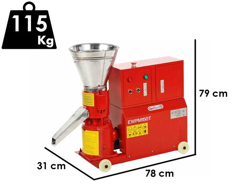 GeoTech EWPM150T - Presse &agrave; pellets Triphas&eacute;e - Fabrication de pellets pour le chauffage