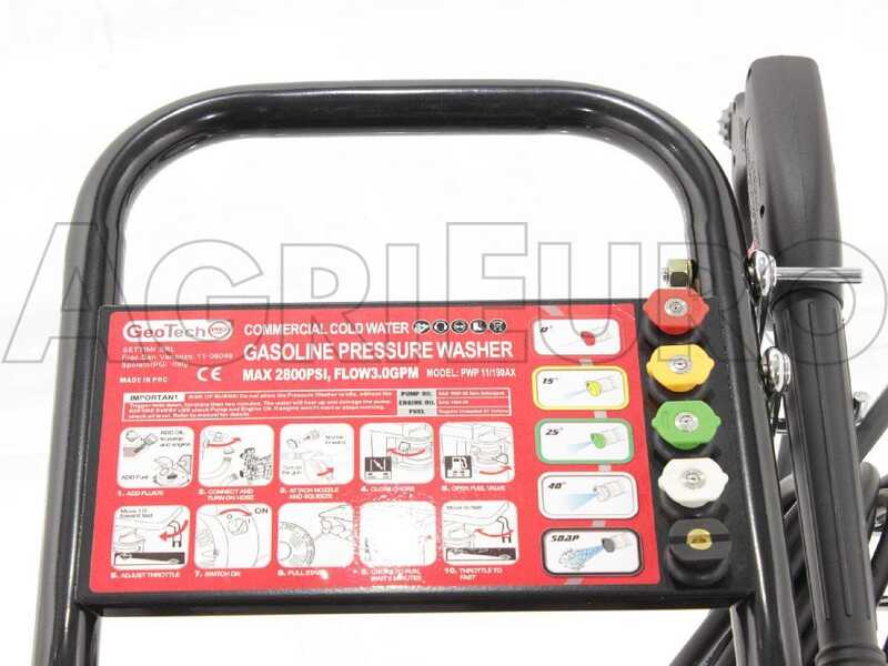 Nettoyeur haute pression thermique GeoTech Pro PWP 12/205 ZW avec moteur Loncin &agrave; essence