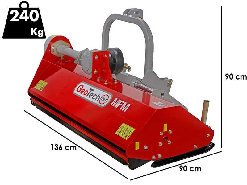 GeoTech Pro MFM 125-H - Broyeur sur tracteur - S&eacute;rie m&eacute;dium - D&eacute;port hydraulique