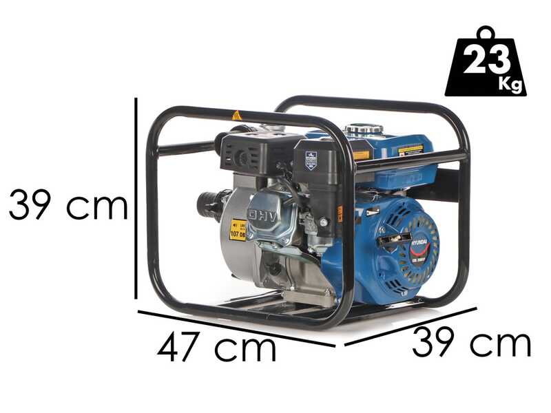 Hyundai WP50 - Motopompe thermique auto-amor&ccedil;ante - Raccords 50 mm